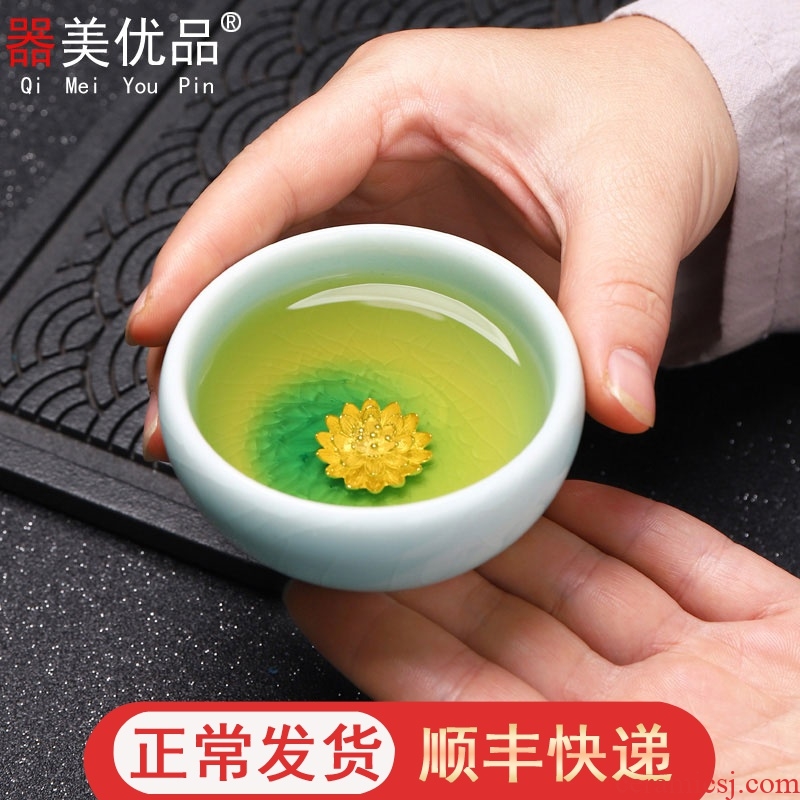 The optimal with silver kung fu tea cup individual cup tea masters cup can keep The bowl, ceramic household single CPU