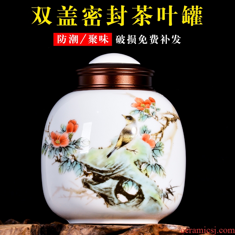 Jingdezhen ceramic portable pastel caddy fixings storage tank storage POTS Chinese style household receives decorative crafts