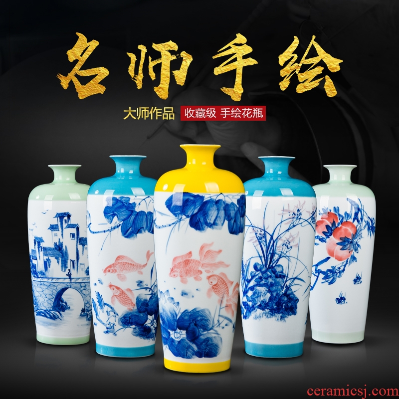 Jingdezhen ceramics hand - made vases, small pure and fresh and vase vase sitting room porch rich ancient frame decoration furnishing articles