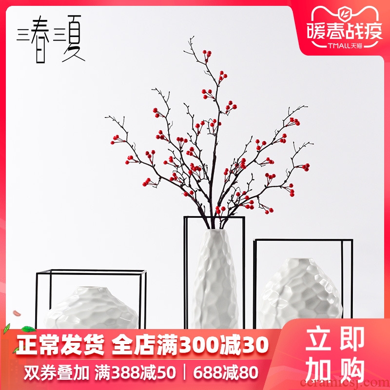 Postmodern new Chinese style is irregular ceramic vase geometry furnishing articles combination between example decorate the sitting room art flower arranging