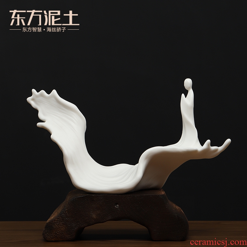 Oriental clay ceramic zen furnishing articles of new Chinese style club teahouse desktop decoration/cross the D15-15 b