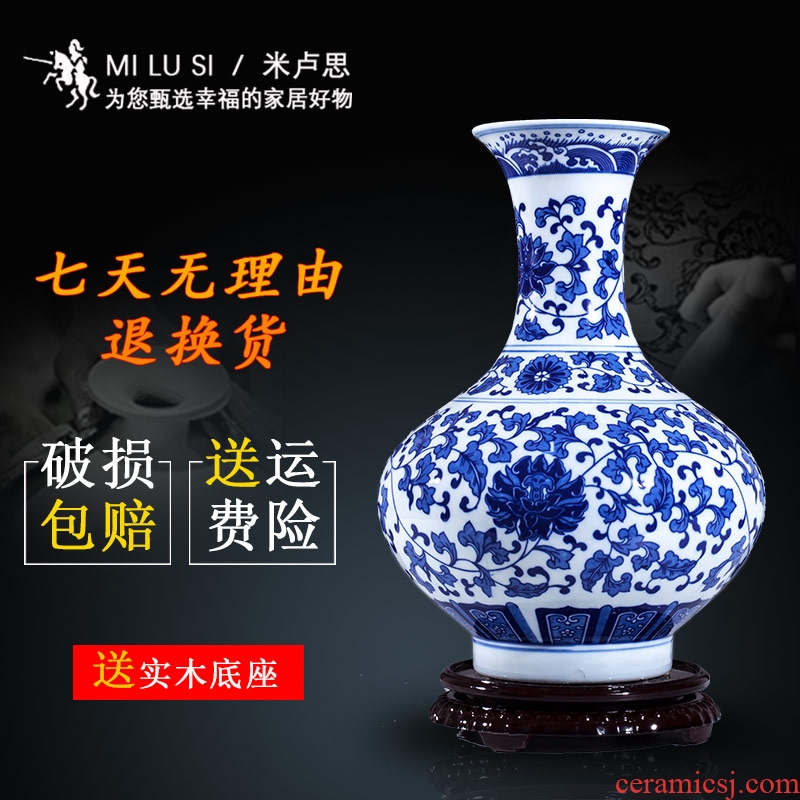 Jingdezhen ceramic porcelain vase flower adornment handicraft is I and contracted household living room office furnishing articles