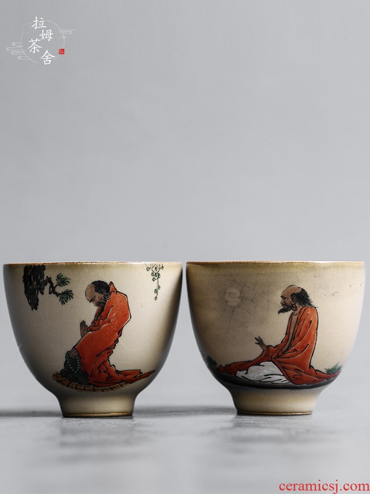 Hand your up jingdezhen drive master cup single CPU dharma in red ceramic sample tea cup kung fu tea for women