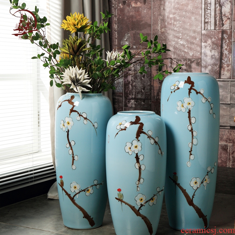 Jingdezhen European ceramic floor to the sitting room is I and contracted creative household vase floral decorations furnishing articles