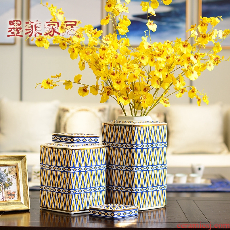 New Chinese style American - style light and decoration art ceramic vase furnishing articles, the sitting room porch TV ark, home decoration wine arranging flowers