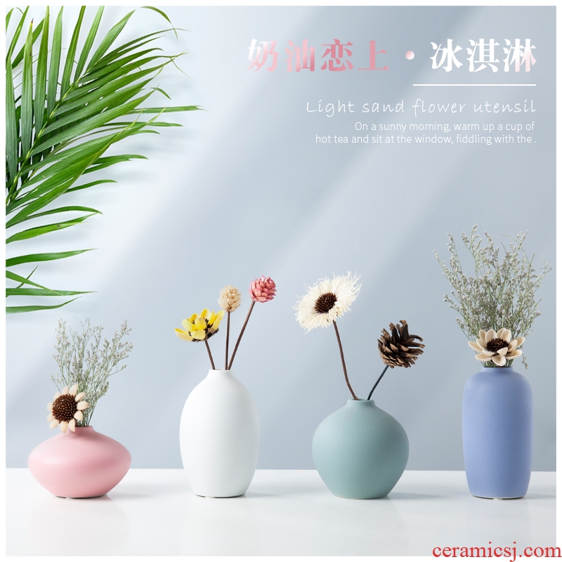 Ceramic vase vase household act the role ofing is tasted furnishing articles sitting room sitting room is I and contracted Nordic floret bottle arranging flowers