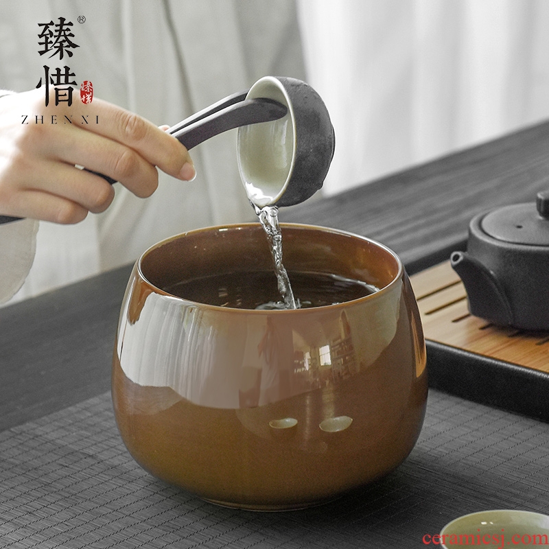 Restoring ancient ways become precious little ceramic kung fu tea sets tea tray household dry tea tea tea leaves cylinder washing water to wash water jar