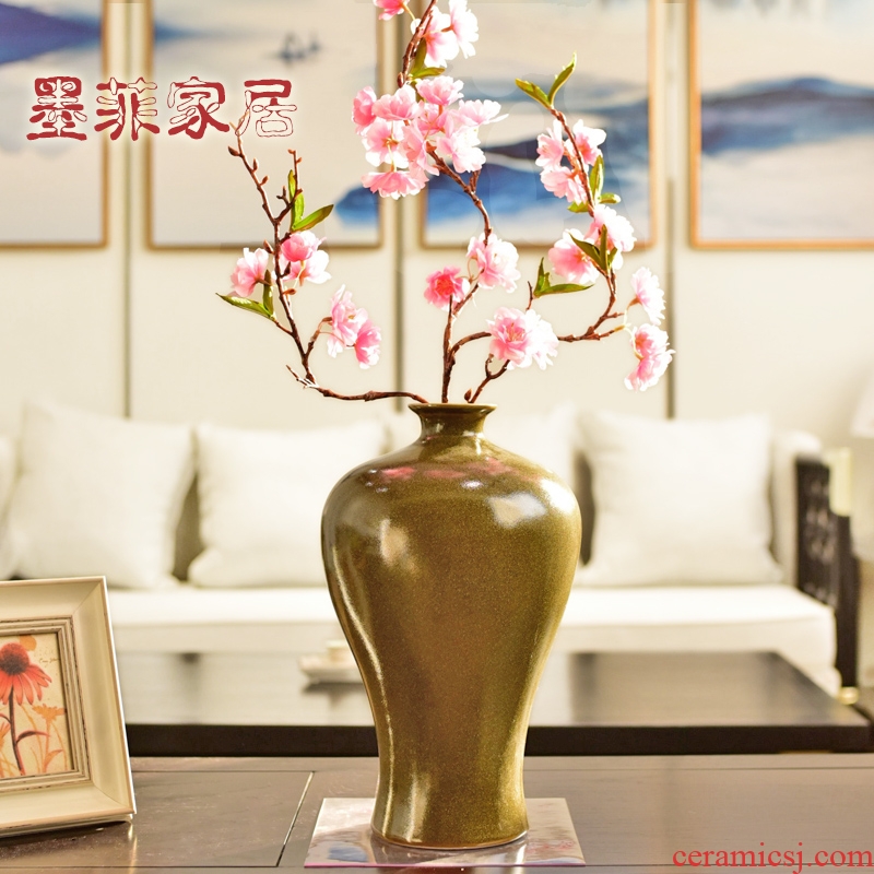 New Chinese style tea ceramic vase is placed at the end of the creative TV ark, restoring ancient ways is the sitting room porch decoration home decoration