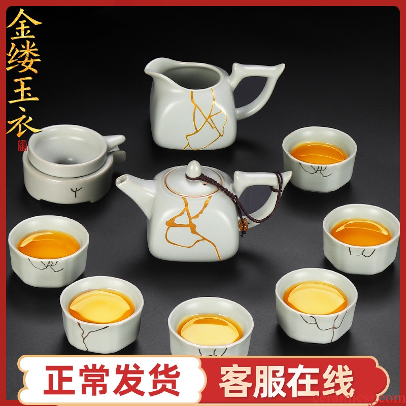 Artisan fairy your up kung fu tea set ceramic household paint a complete set of your porcelain piece can raise the teapot teacup suit