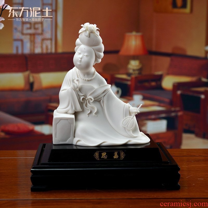 Oriental soil dehua white porcelain its handicraft with modern Chinese TV ark, desktop furnishing articles/li D44-07