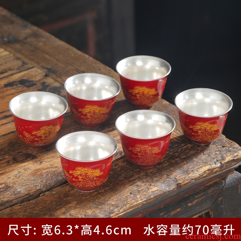 Retro kunfu tea cups single master creative ceramic celadon cup sample tea cup tea bowl with a small cup