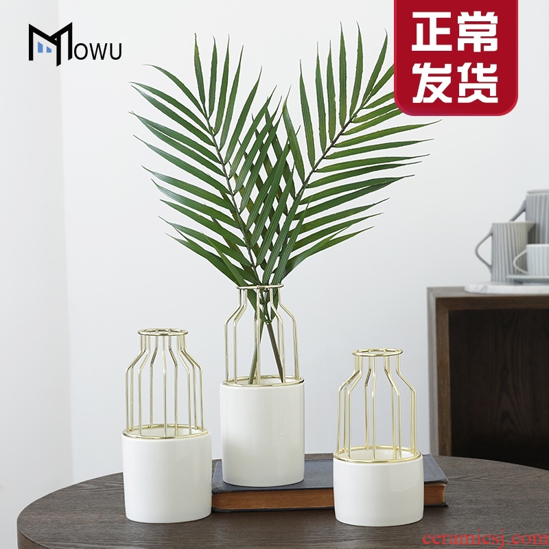 The house ins light key-2 luxury gold furnishing articles, wrought iron ceramic vase, The sitting room simulation flowers, dried flowers, flower arrangement, decoration decoration