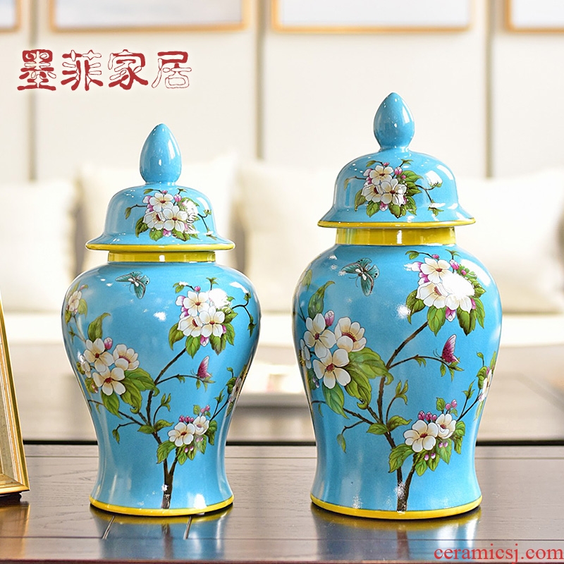 New Chinese style classical creative furnishing articles ceramics of TV ark, wine storage tank American sitting room porch decoration decoration