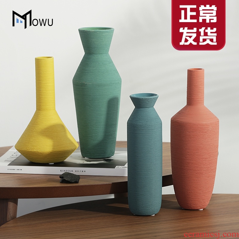 The house morandi color drawing ceramic vase Nordic home furnishing articles dry flower arranging flowers I and contracted sitting room adornment