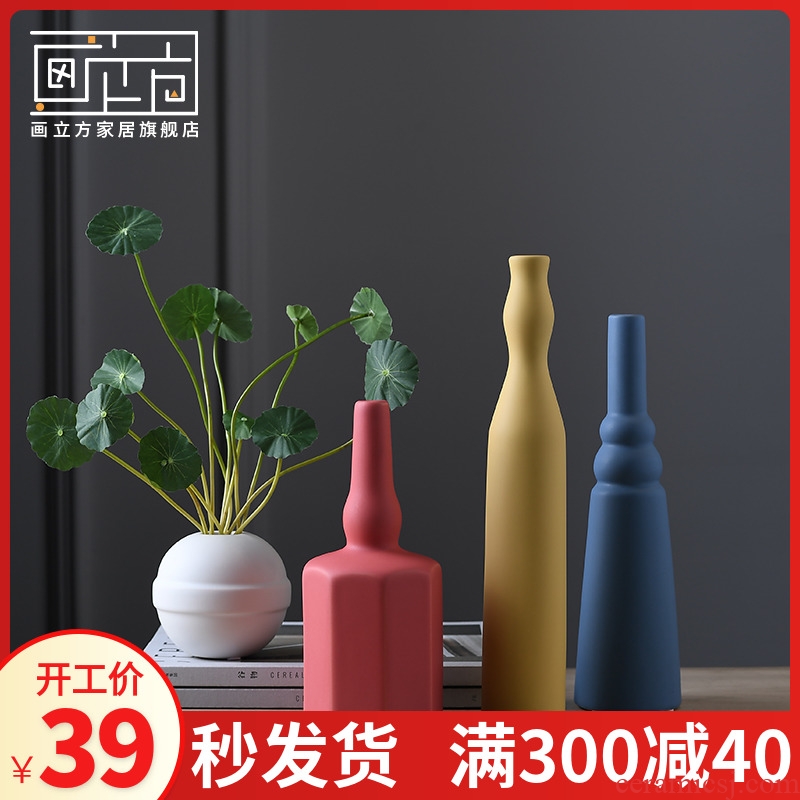 The Nordic ins small pure and fresh and ceramic vases, dry flower is placed between example soft adornment of I sitting room decoration arranging flowers