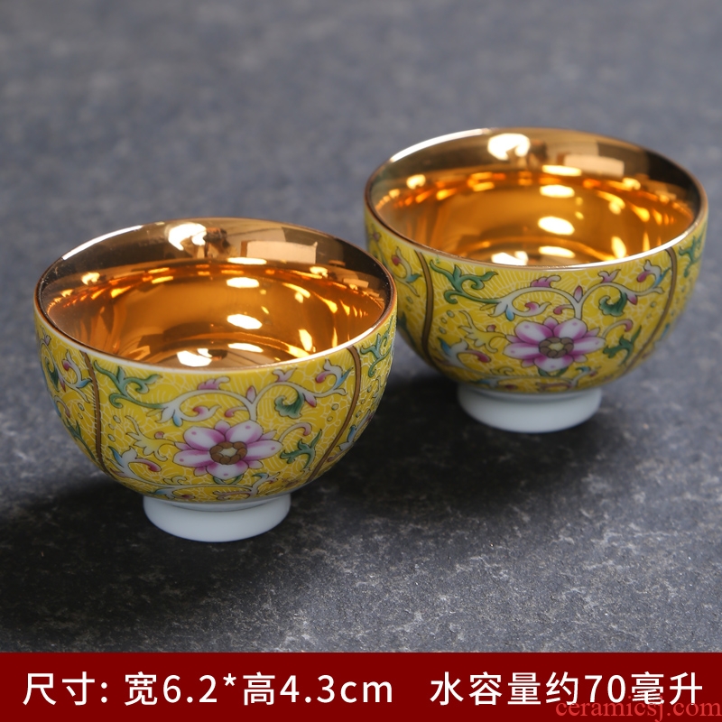 Jingdezhen pastel grilled ceramic individual cup single cup six set household contracted creative hat to suit the cups