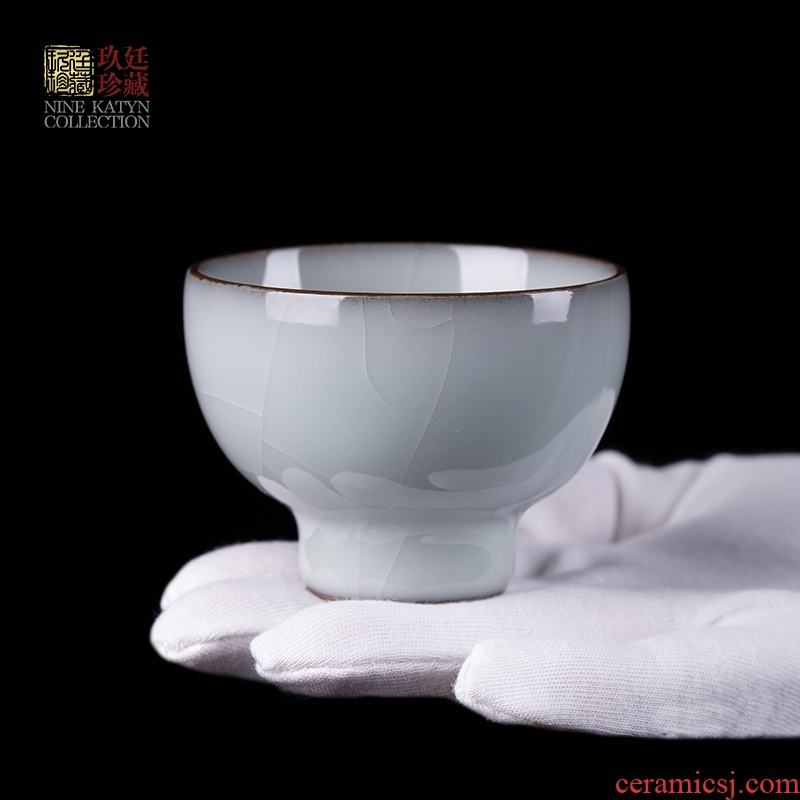 Nine at the jingdezhen up glaze single cup tea glaze thick big slice of kung fu tea cups for its ehrs personal cup sample tea cup