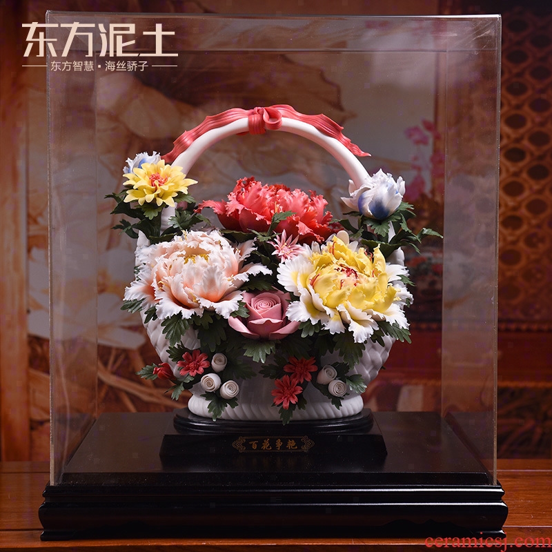 Oriental traditional clay ceramic flower dehua porcelain its art sitting room adornment is placed/flowers bloom