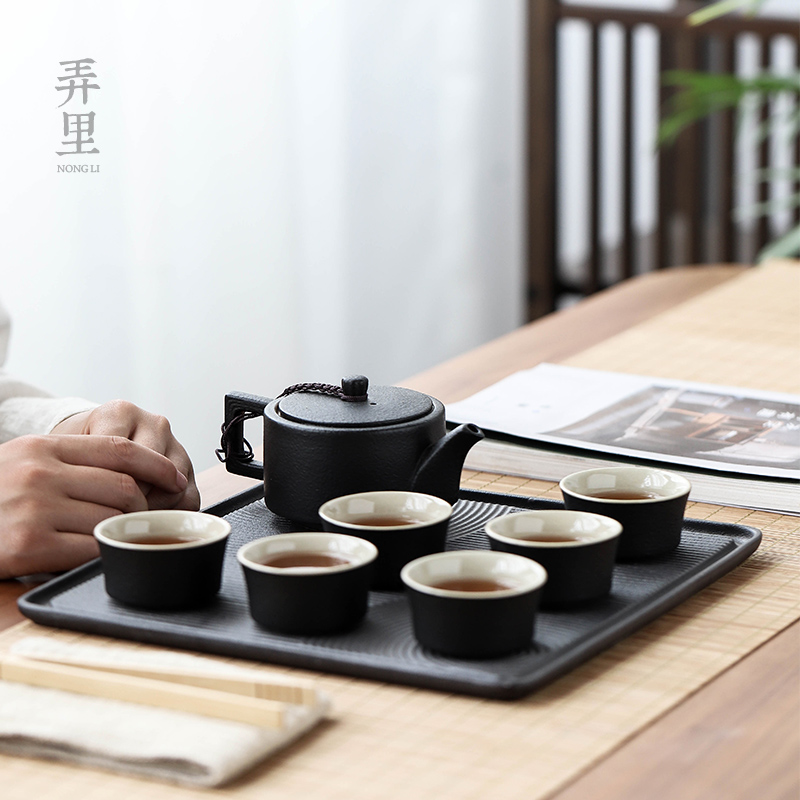 The Get | Japanese dry landscape tea table in the contracted household gift box kung fu tea set zen ceramic dry terms plate