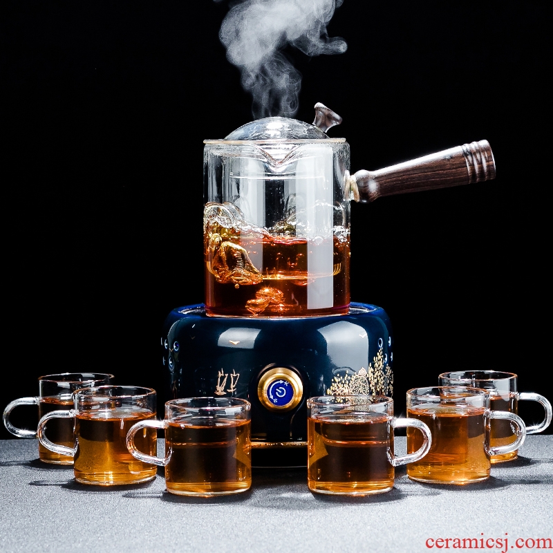 NiuRen steam boiling tea electric TaoLu double glass tank steam pot pu black steaming kettle boil tea stove teapot