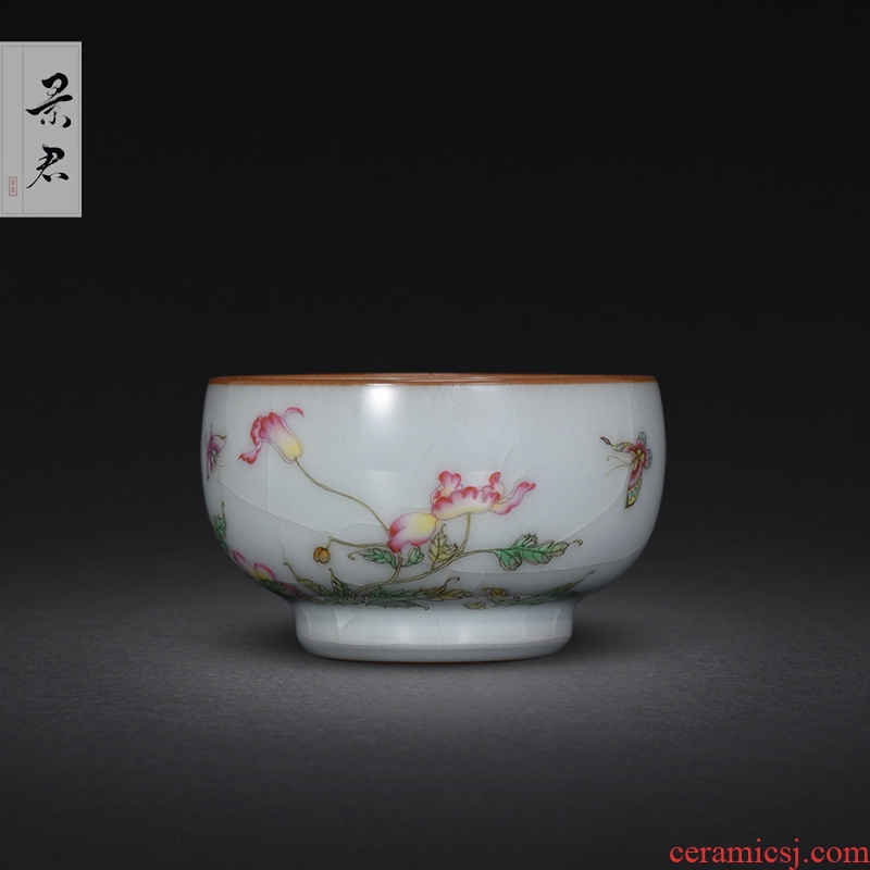 Your up open piece of hand - made of pastel masters cup jingdezhen JingJun sample tea cup single cup tea cup small tea cups