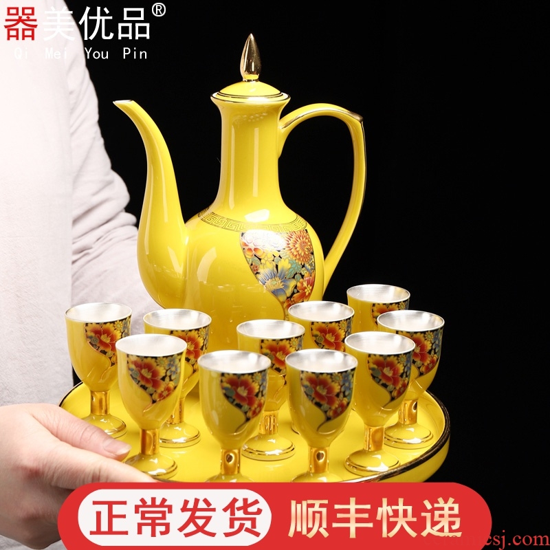 Implement the optimal product of jingdezhen ceramic wine wine suits for delicate points a small handleless wine cup wine liquor cup home