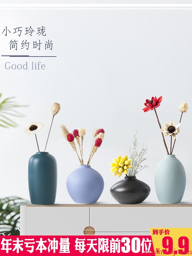 Ceramic furnishing articles dried flowers of modern home decoration simple ins wind flower arranging Nordic vase furnishing articles to the living room