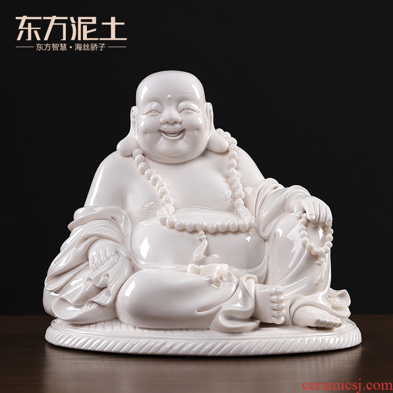 Oriental soil dehua white porcelain its art ceramic laughing Buddha furnishing articles/by futon maitreya D15-83 - a