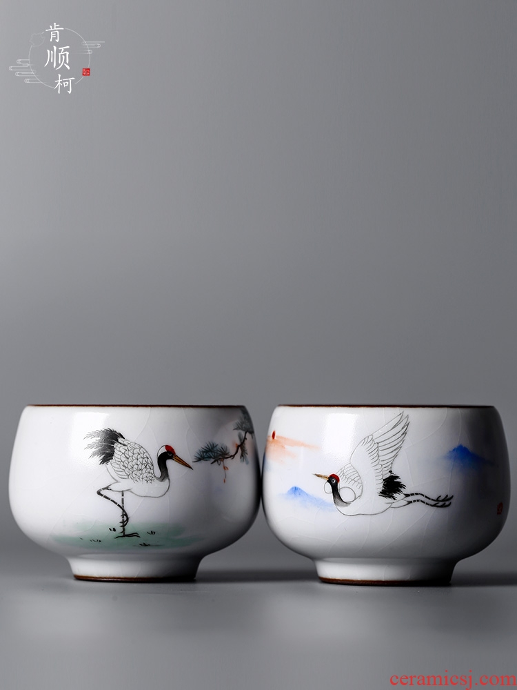 Your up jingdezhen hand - made sample tea cup cup masters cup of pure manual single cup from the crane for a cup of tea