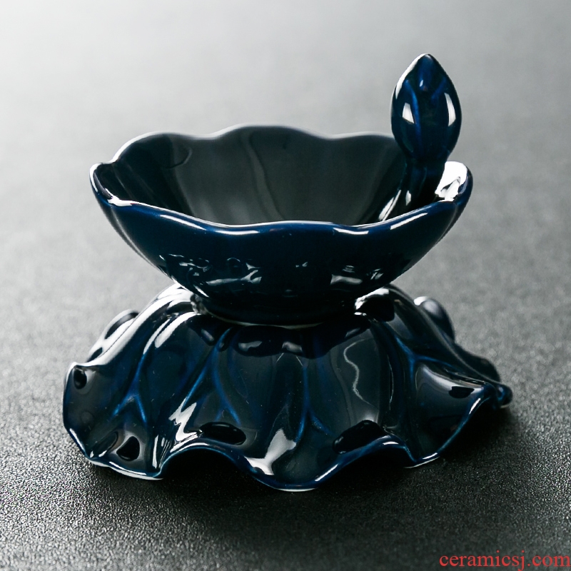 NiuRen) set of kung fu tea tea strainer ceramic filter tap make tea tea tea accessories filter
