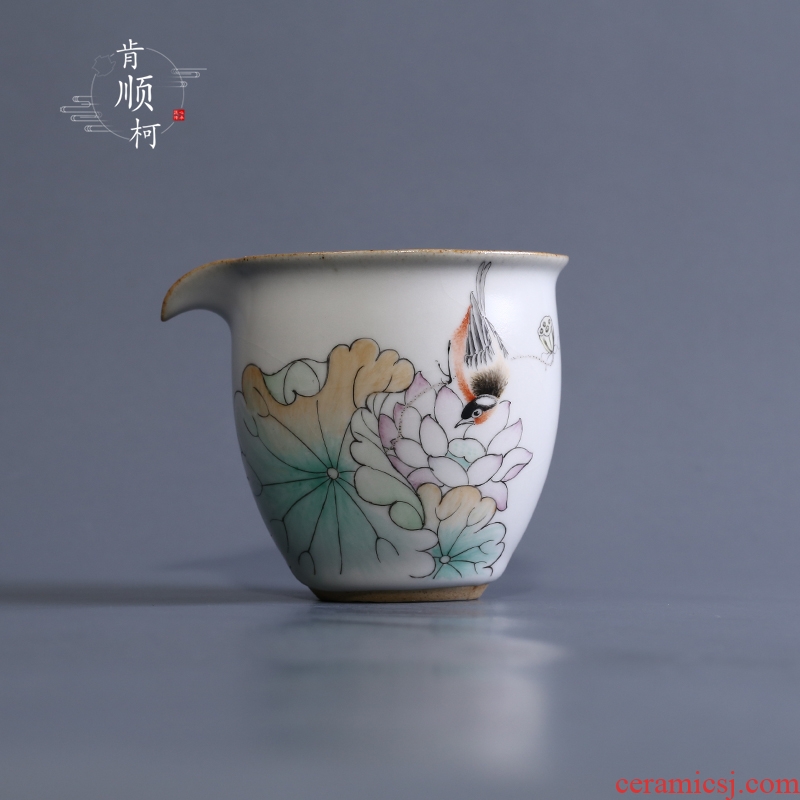 Jingdezhen your up fair tea cup hand - made lotus bird and a cup of tea ware accessories checking ceramic piece upset the open points