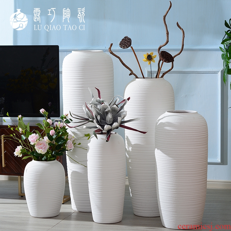 European big white vase furnishing articles furnishing articles sitting room be born I and contracted ins flower arranging simulation flower POTS to large