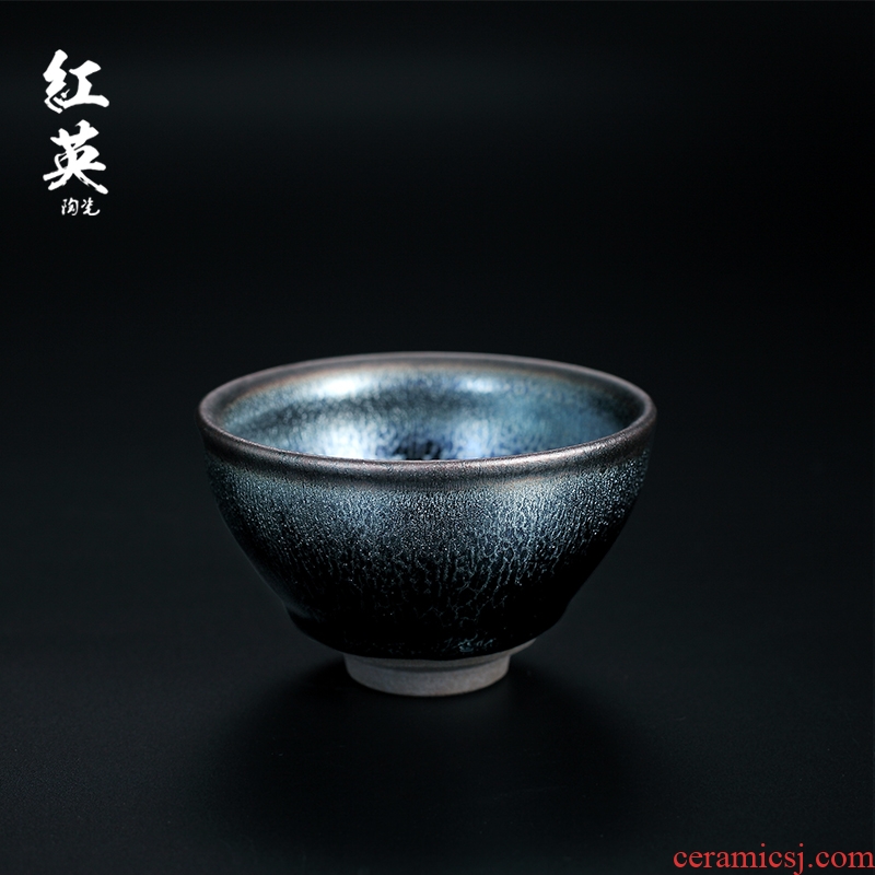 Jingdezhen droplets TuHao obsidian variable partridge spot temmoku oil - lamp can build kung fu tea cups ceramic bowl master cup single CPU