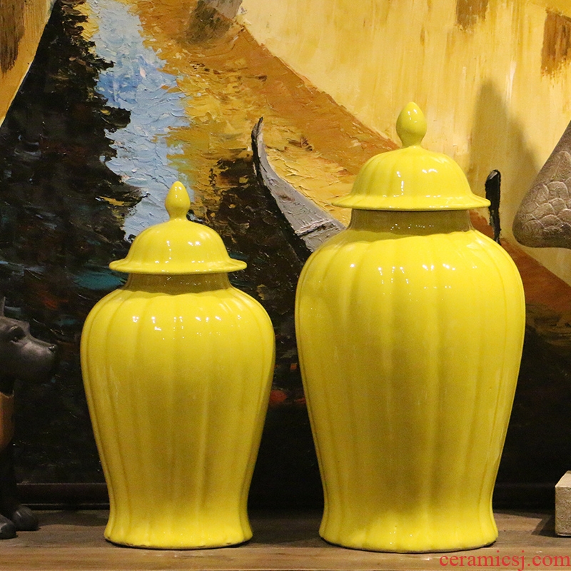 New Chinese style ceramic general pumpkin jar of large yellow small example room sitting room porch ark adornment furnishing articles