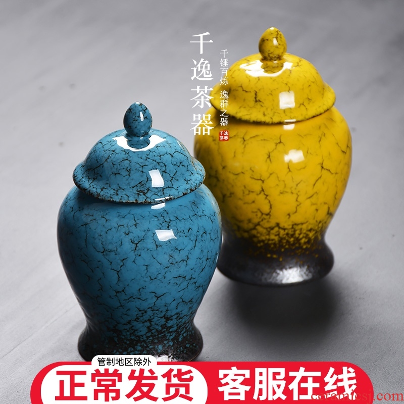 The general pot of new Chinese style furnishing articles ceramic sealed containers of canned tea caddy fixings save tea box empty box