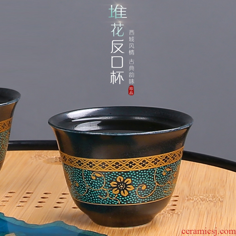 Japanese coarse pottery teacup masters cup single glass ceramic sample tea cup creative manual kung fu tea set a small bowl of restoring ancient ways