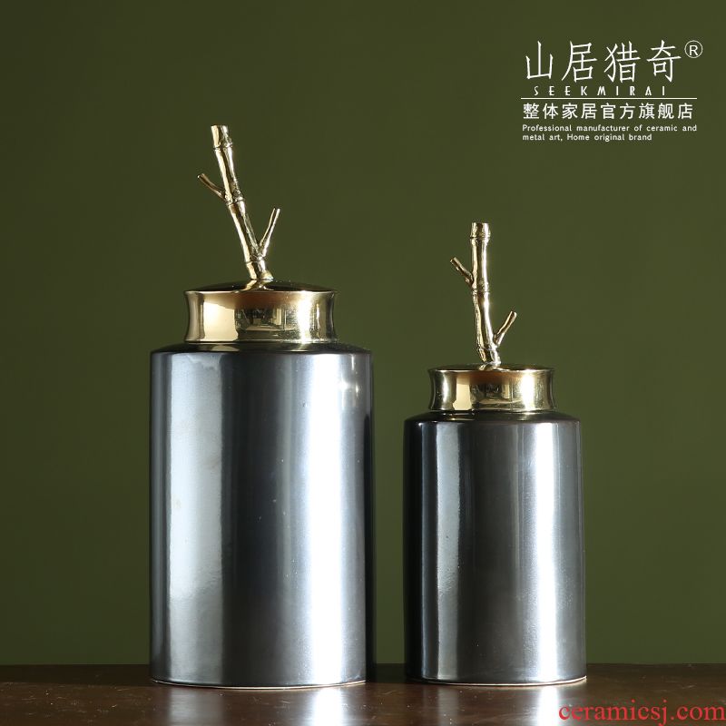 Modern French wine sitting room adornment is placed the new Chinese style household example room ceramics, bamboo cover tank