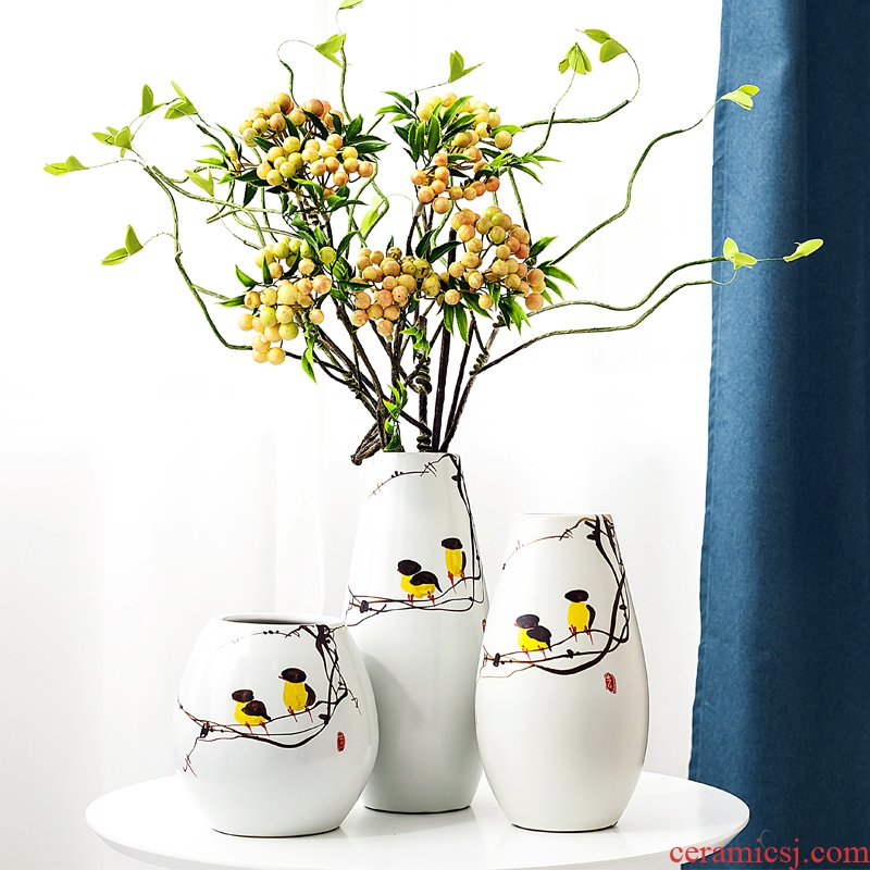 Modern new Chinese style three - piece vase jingdezhen ceramics, vases, flower arranging, home sitting room adornment is placed