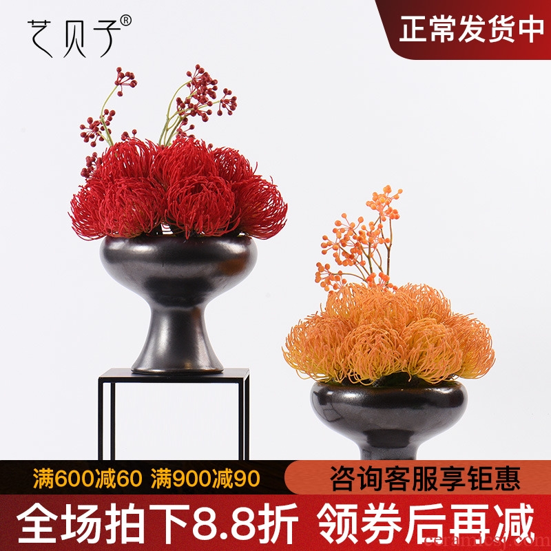 Ceramic vase furnishing articles, the sitting room is the study of new Chinese style more meat potted flower, flower implement example room dry flower, flower art as a whole