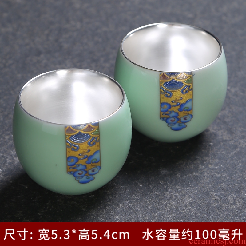 Celadon a complete set of tea cups suit household contracted ceramic kung fu tea tea set office, single glass teapot