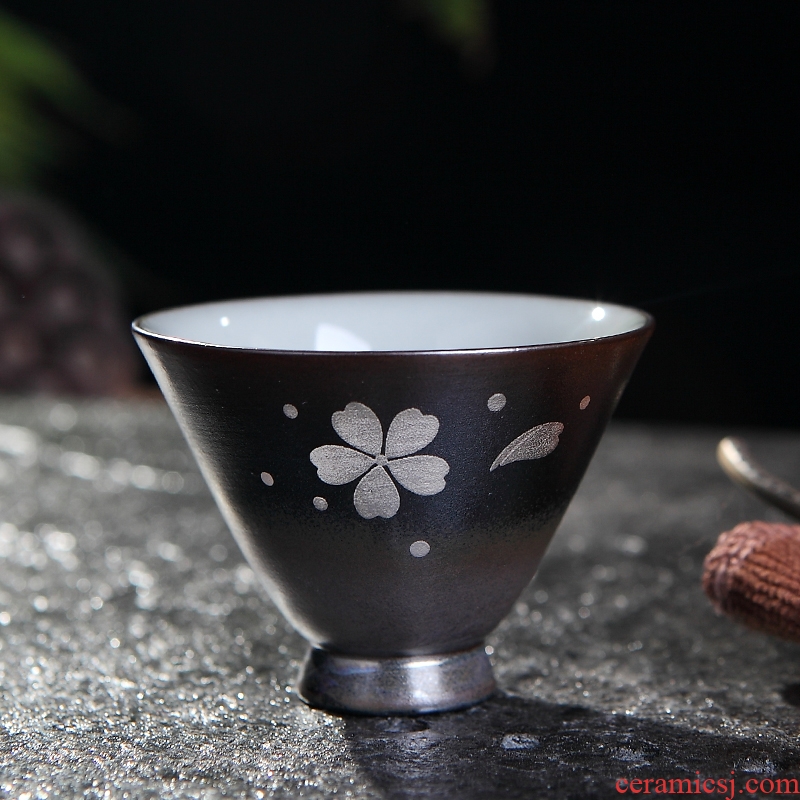 Red the jingdezhen ceramic celadon kung fu tea cups, small home firewood trace silver sample tea cup master cup single CPU