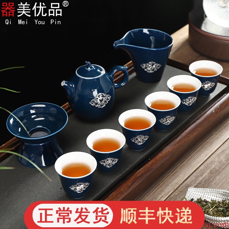 Is the best tea with ceramic kung fu tea set with silver tea set tea gift of a complete set of tea in the cup