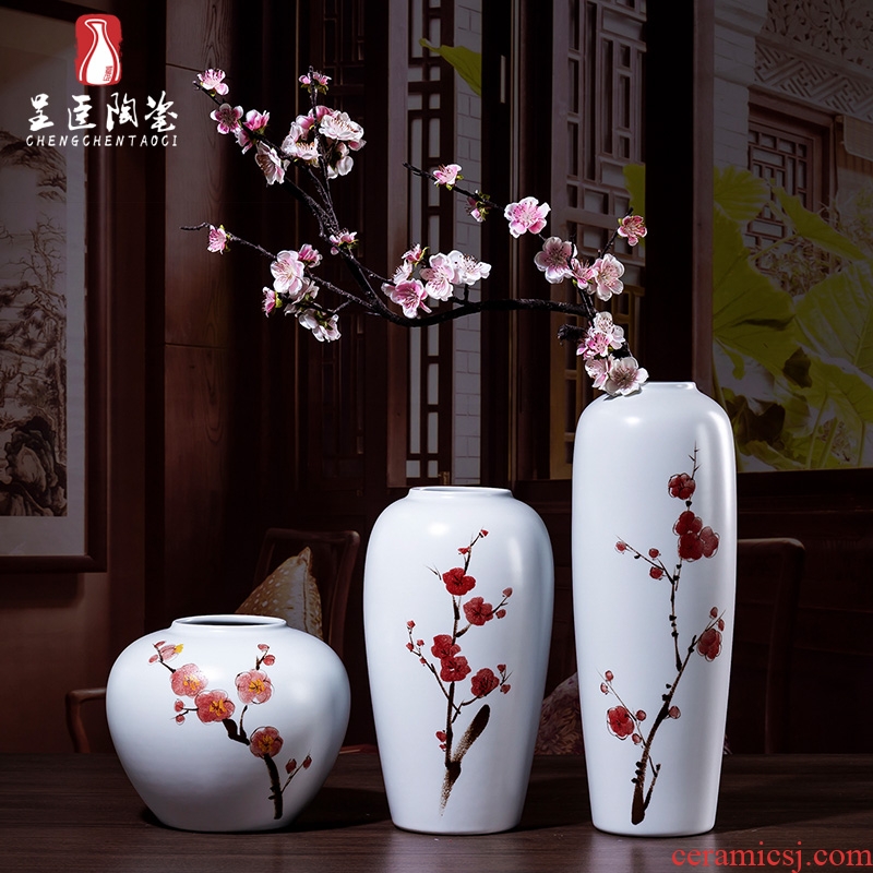 Jingdezhen ceramic vase furnishing articles sitting room bedroom office office table of porch is the white antique bottles of tea table