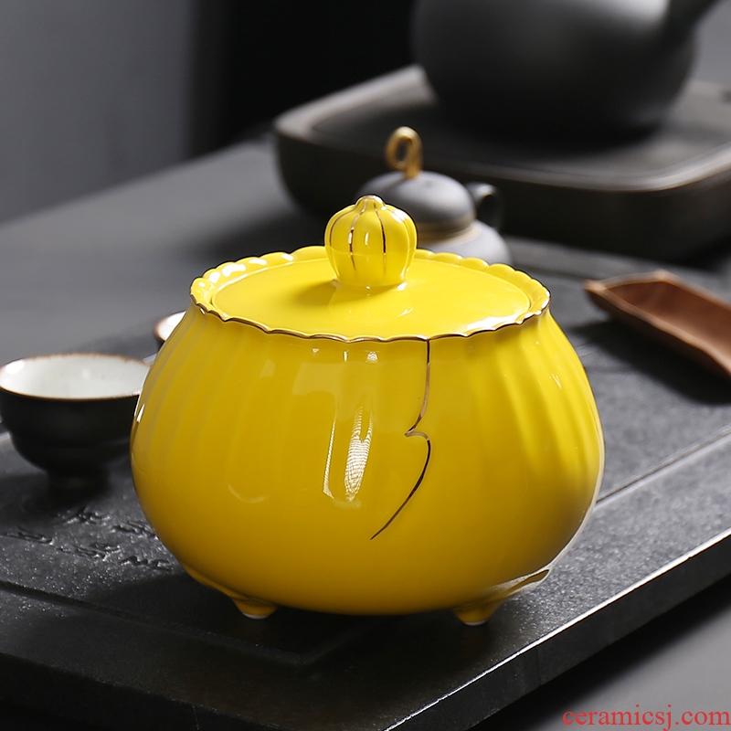 General packaging large tea pot ceramic seal tea storage tanks tea gift box custom logo