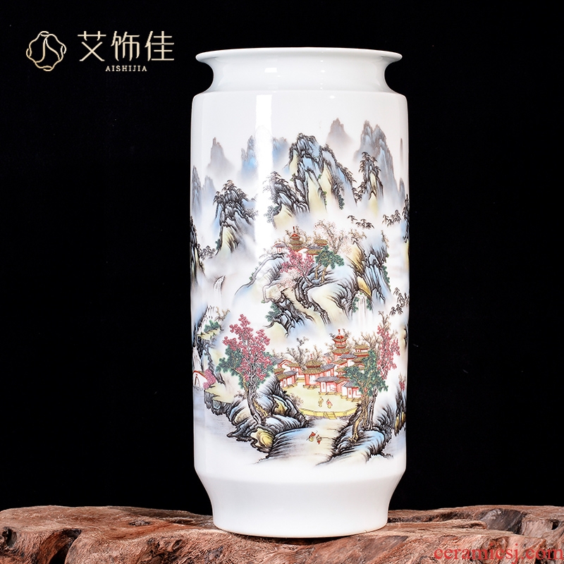 Chinese jingdezhen ceramics pastel landscape vase home rich ancient frame depending on the counter top sitting room adornment is placed