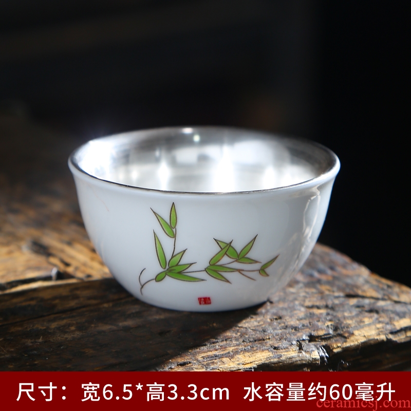 Household single CPU suet jade porcelain dehua white porcelain kung fu master home cup single cup small character sample tea cup