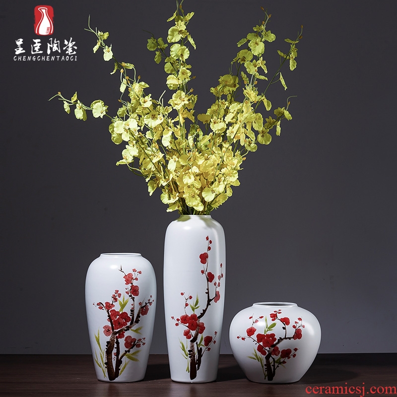 Jingdezhen ceramic vase furnishing articles sitting room bedroom office office table, tea table porch the white dried flower bottle