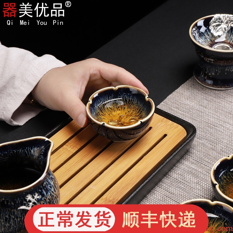Implement the best tea with a silver cup 999 ceramic building light cup masters cup kung fu tea cups individual small bowl