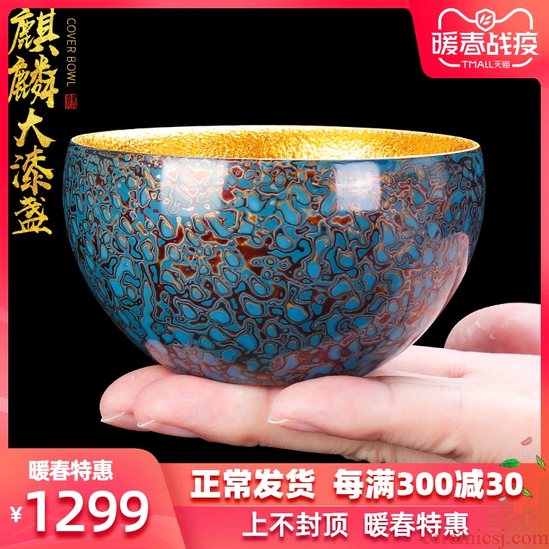 Artisan fairy famous tea masters cup gold big household checking ceramic kung fu tea cups to build big cups