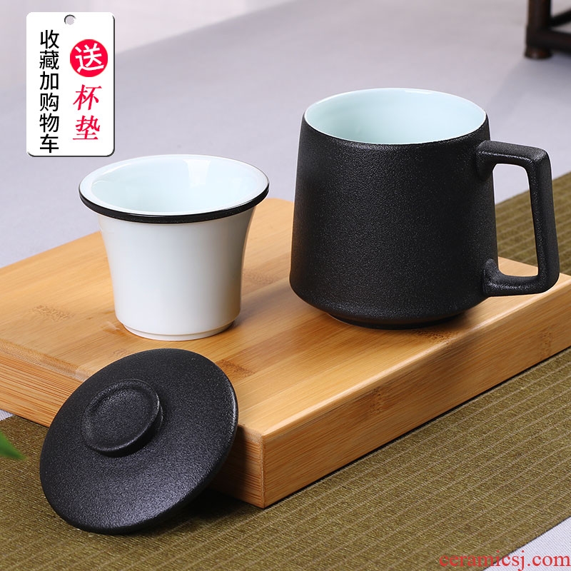 Mark cup high - capacity ceramic cup with cover filter cup tea cup office household contracted tea cups